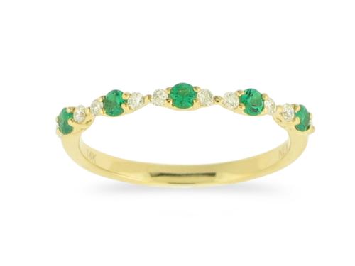 View 14K White  or  Yellow  Gold<BR> Emerald and Diamond Ring