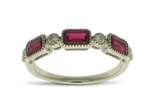 View 18K White  or 18k Yellow  Gold<BR> Ruby and Diamond Ring