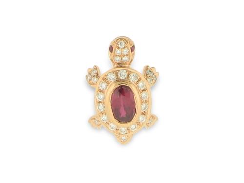View 18K White  or 18k Yellow  / 18k Rose  Gold<BR> Ruby and Diamond Pendant