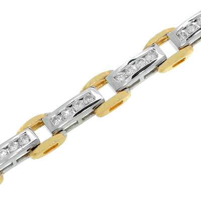 View 14K Two-tone<BR> Diamond Bracelet