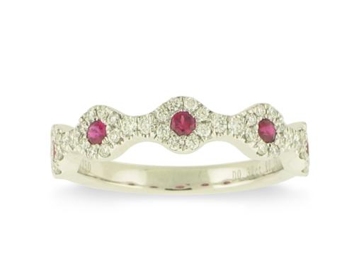 View 14K White  or  Yellow  Gold<BR> Ruby and Diamond Ring