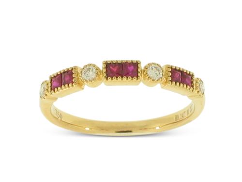 View 18K White  or 18k Yellow  Gold<BR> Ruby and Diamond Ring