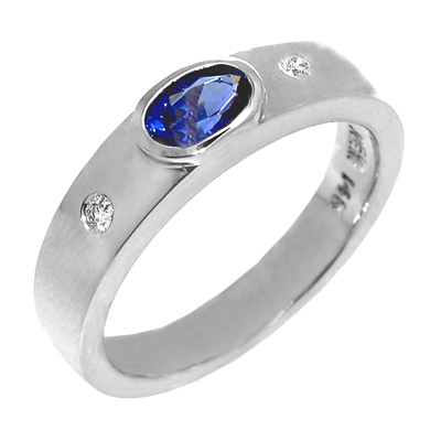 View 14K White  or  Yellow  Gold<BR> Tanzanite and Diamond Ring