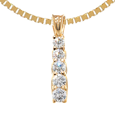 View 14K White  or  Yellow  Gold<BR>  Diamond Pendant