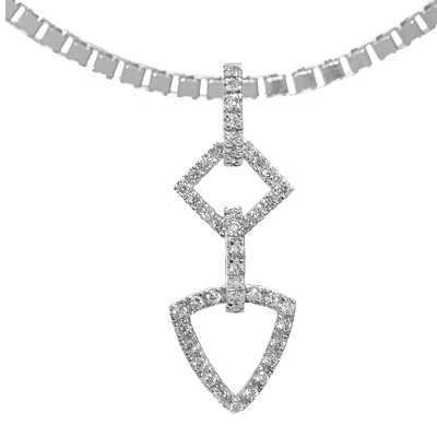 View 14K White  Gold<BR>  Diamond Pendant