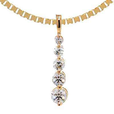 View 14K White  or  Yellow  Gold<BR>  Diamond Pendant