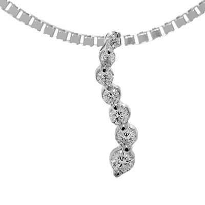 View 14K White  or  Yellow  Gold<BR>  Diamond Pendant