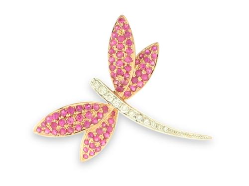 View 18K Rose  Gold<BR> Pink Sapphire and Diamond Pendant