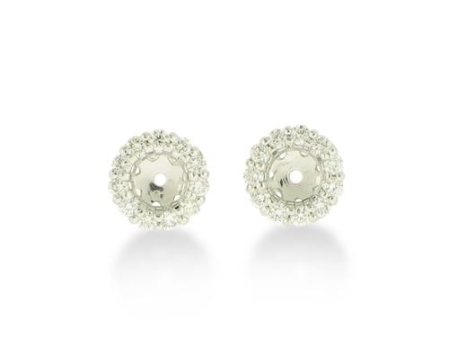 View 14k White Gold Diamond Earring Jackets